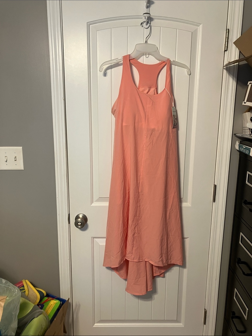 Halara Racerback Midi High-Low Coral Dress